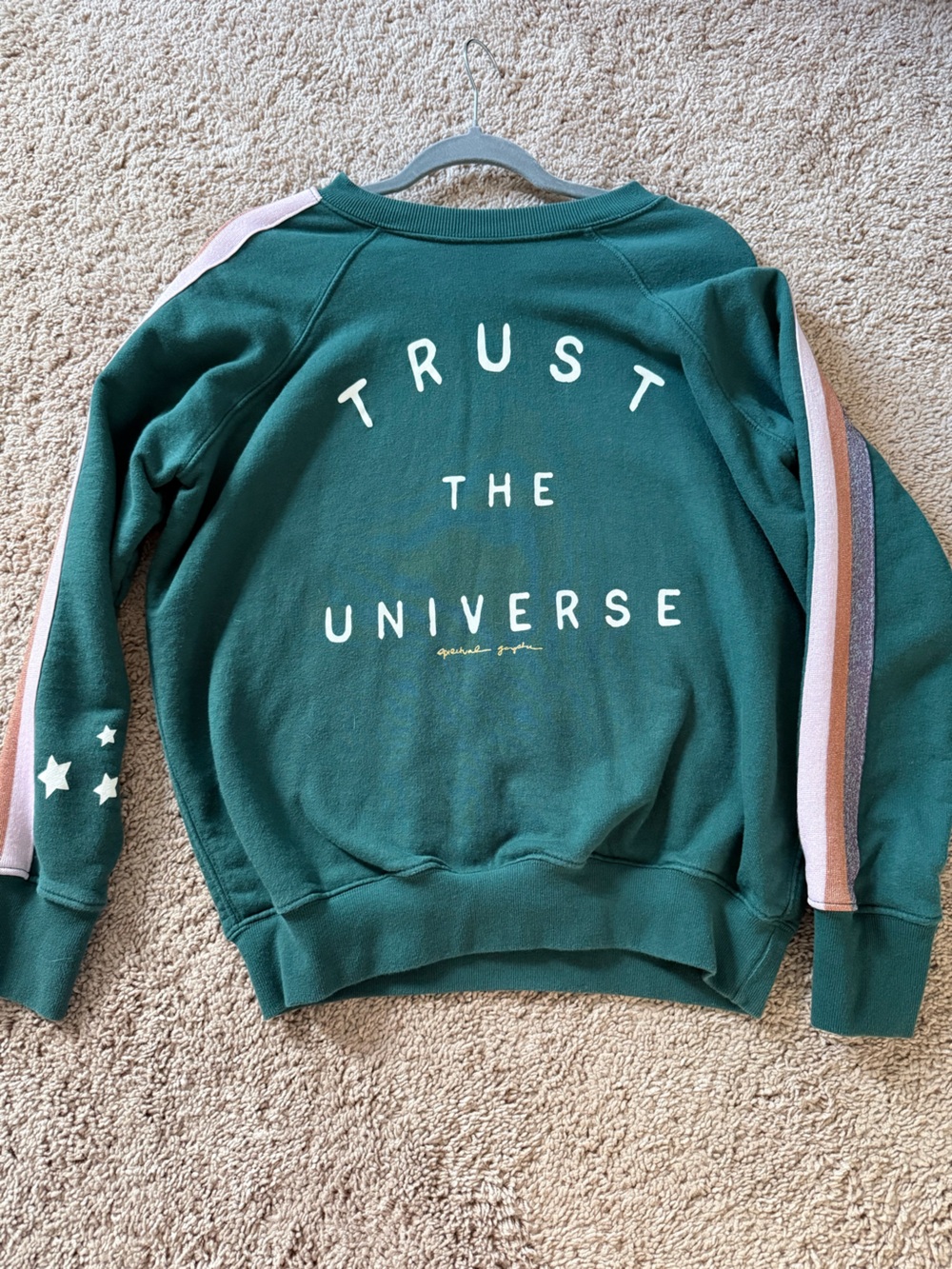 Spiritual Gangstar Green 'Trust the Universe' Graphic Sweatshirt crewneck